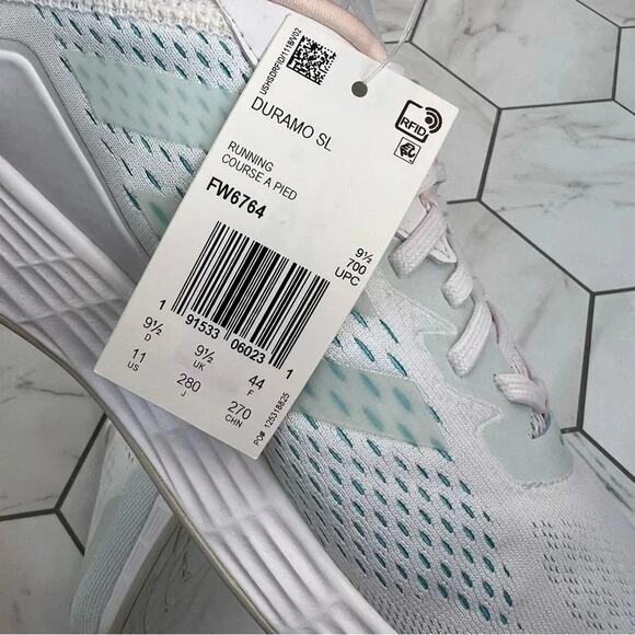 New Adidas Duramo SL White and Teal Sneakers Size 11 Womens - Picture 5 of 12
